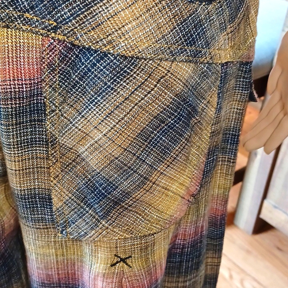 Free People, Plaid Green/Multi Baggy Pant, Size 6 - Picture 8 of 8